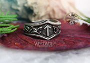 Viking Rune Ring - Your Choice of Rune Symbol - Adjustable US Sizes 9-13
