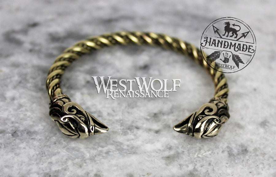 Viking Griffin Bracelet - Arm Ring with Twisted Bangle
