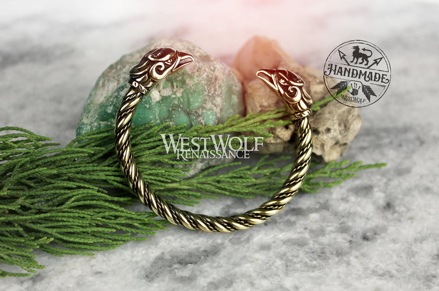 Viking Griffin Bracelet - Arm Ring with Twisted Bangle