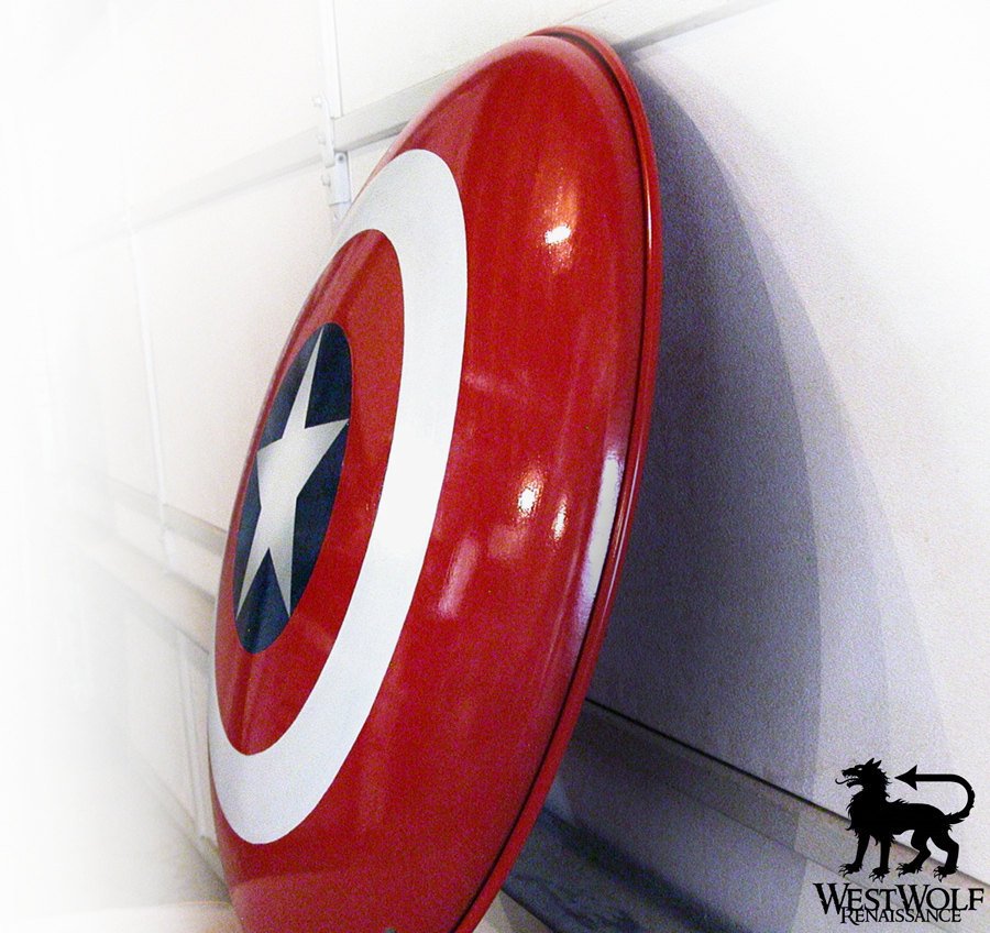 Solid Steel American Hero Shield - Full Size and Dished/Domed Shape