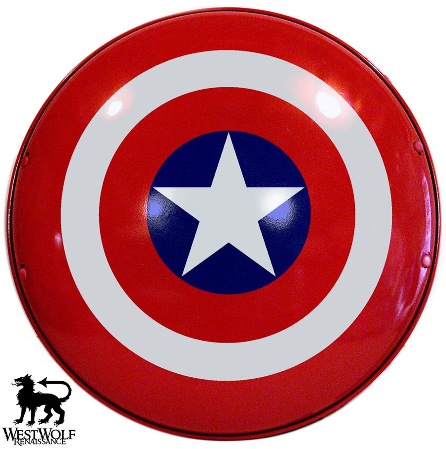 Solid Steel American Hero Shield - Full Size and Dished/Domed Shape