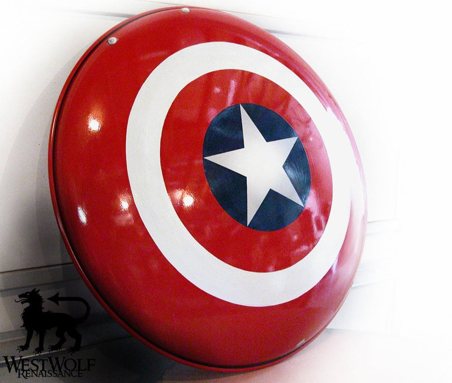 Solid Steel American Hero Shield - Full Size and Dished/Domed Shape